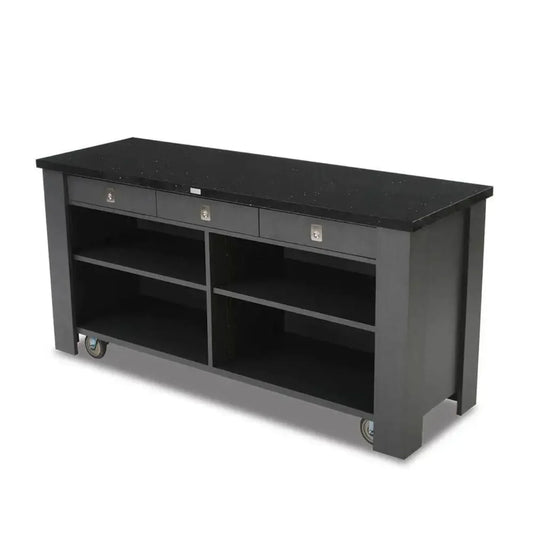 Forbes Industries 5986 24" Wood Veneer Waiter's Station with Avonite Top, Drawers, Shelves & Mobile Cabinet - 5986
