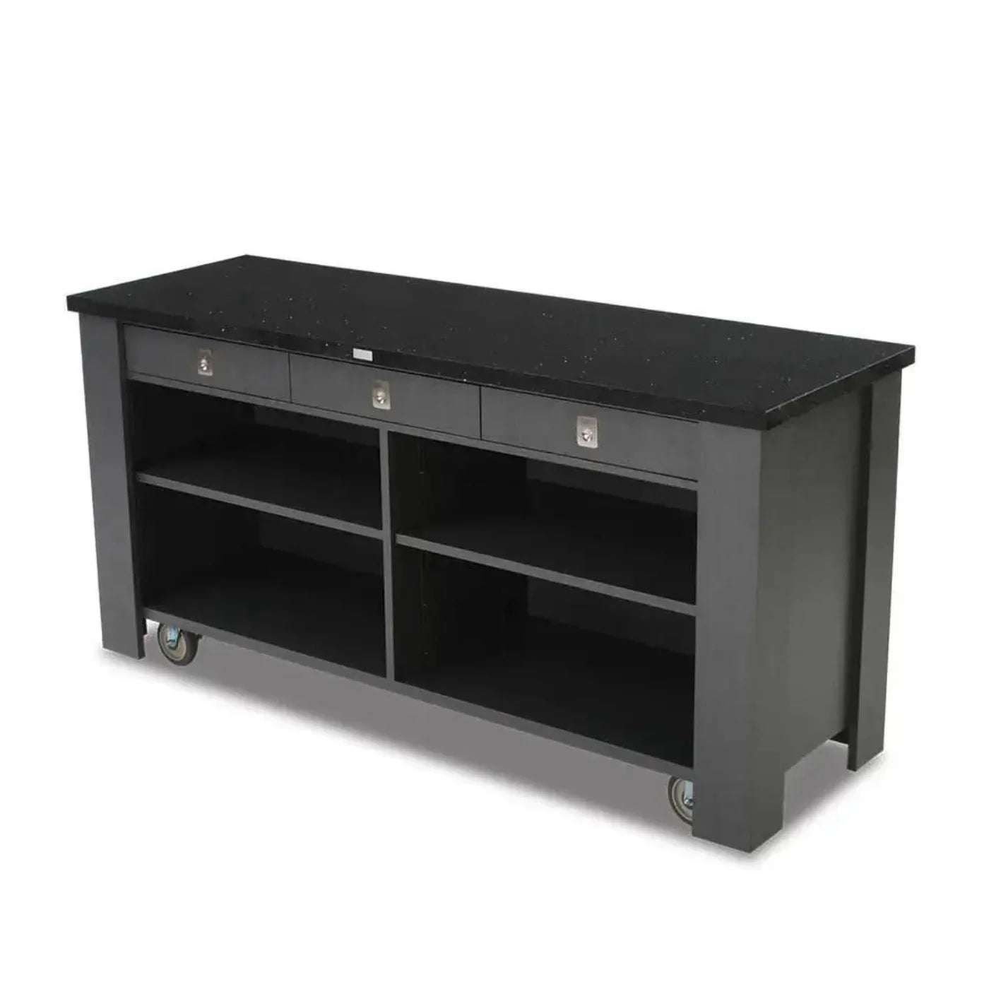 Forbes Industries 5986 24" Wood Veneer Waiter's Station with Avonite Top, Drawers, Shelves & Mobile Cabinet - 5986