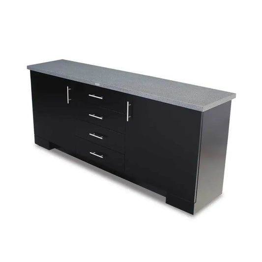 Forbes Industries 5987 18" Wood Veneer Waiter's Station Avonite Top, Drawers, Doors & Leveler - 5987