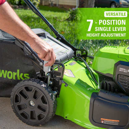 Greenworks 48V (2x24V) 20" Cordless Battery Push Mower w/ Two (2) 4.0Ah USB Batteries & Dual Port Rapid Charger - 2532302