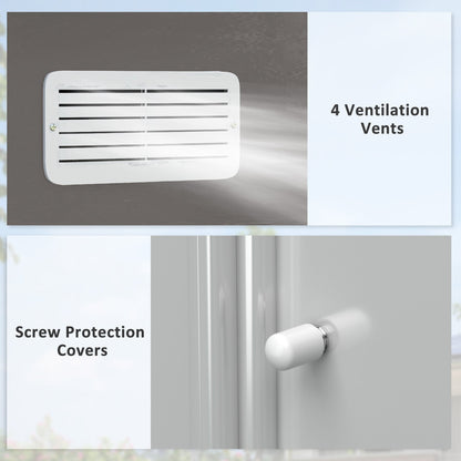 Outsunny EverBase 9' x 6' Outdoor Storage Shed with Foundation Kit, Double Lockable Door & Air Vents, Gray - 845-031GY