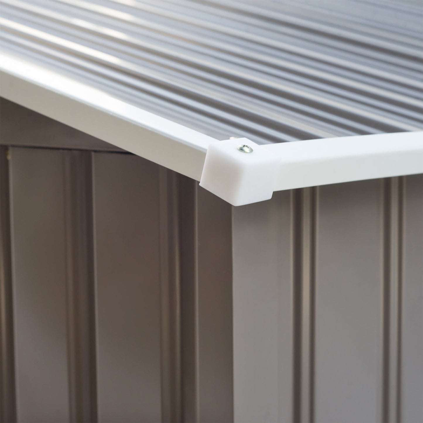 Outsunny EverBase 9' x 6' Outdoor Storage Shed with Foundation Kit, Double Lockable Door & Air Vents, Gray - 845-031GY