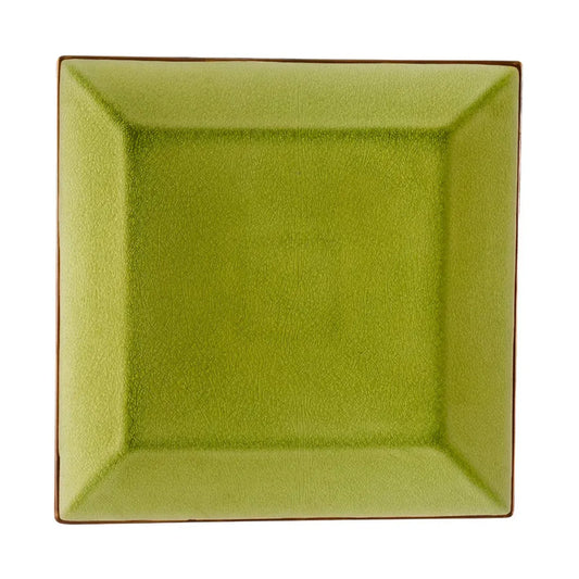 CAC China Square Plate Golden Green 10" Case of 12 Pcs - 6-S16-G