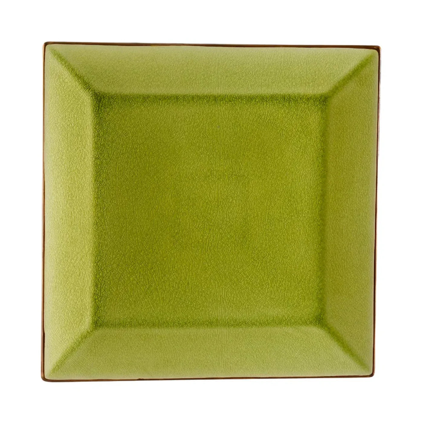 CAC China  Square Plate Golden Green 11 1/2" Case of 12 Pcs - 6-S21-G
