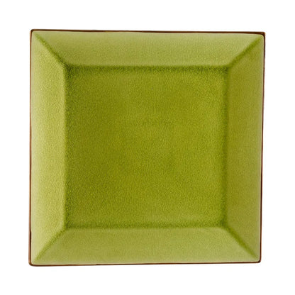 CAC China  Square Plate Golden Green 11 1/2" Case of 12 Pcs - 6-S21-G