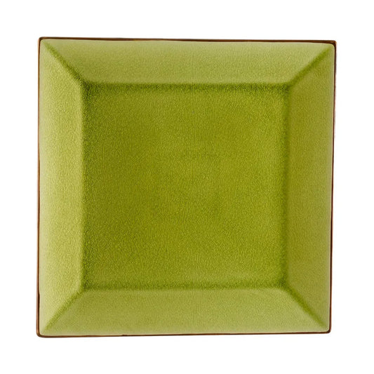CAC China  Square Plate Golden Green 11 1/2" Case of 12 Pcs - 6-S21-G