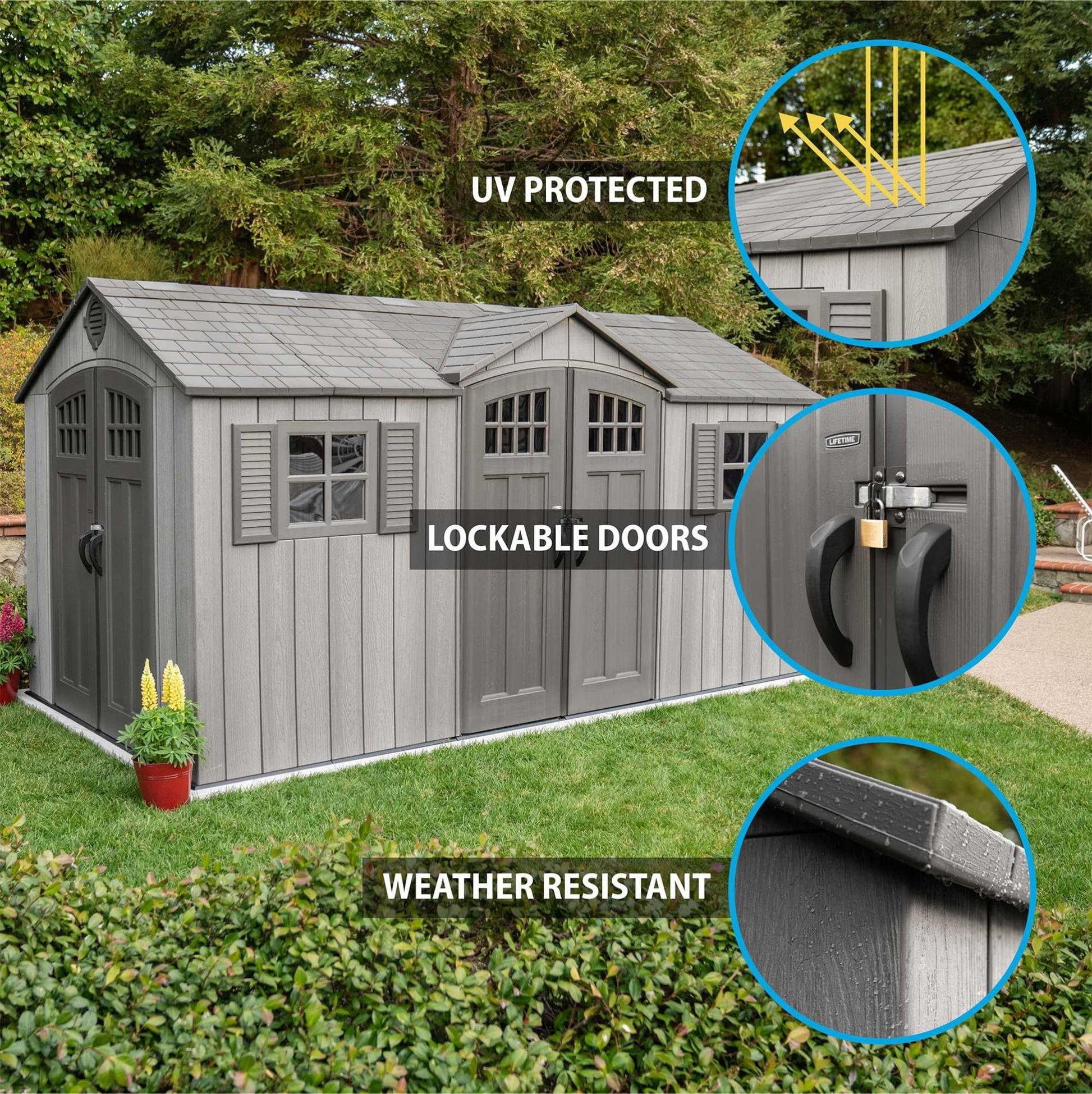 Lifetime 15 Ft X 8 Ft Outdoor Storage Shed - 60318 - Backyard Provider