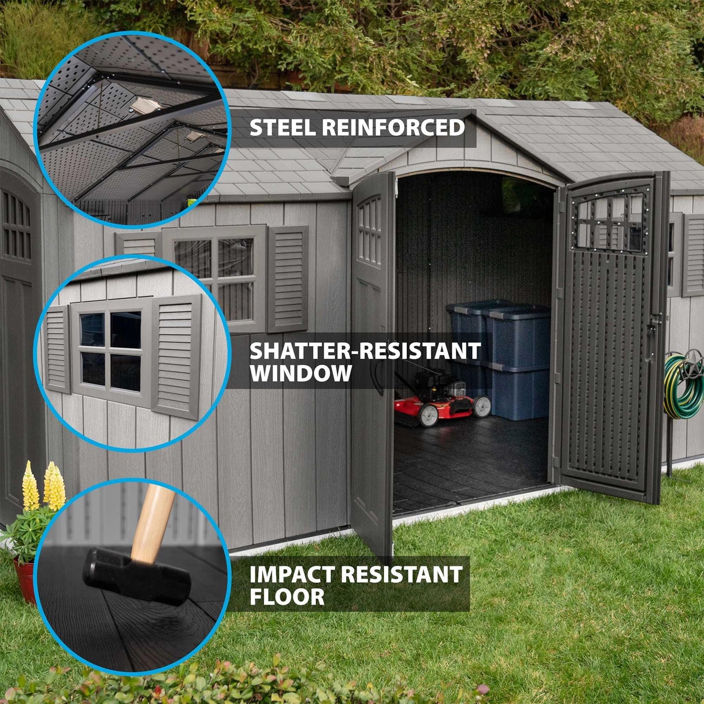 Lifetime 15 Ft X 8 Ft Outdoor Storage Shed - 60318 - Backyard Provider
