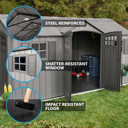 Lifetime 15 Ft X 8 Ft Outdoor Storage Shed - 60318 - Backyard Provider