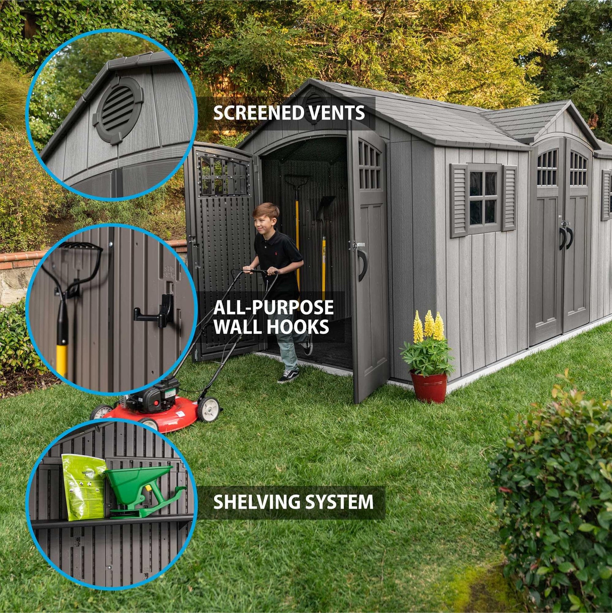 Lifetime 15 Ft X 8 Ft Outdoor Storage Shed - 60318 - Backyard Provider