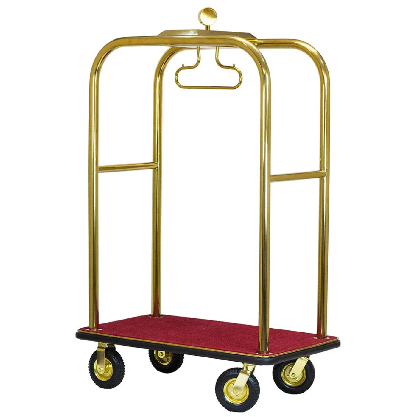 Hospitality 1 Source RTBOARDWALK Boardwalk Series Bellman's Cart — Gold - 8" pneumatic wheels - RTBOARDWALK