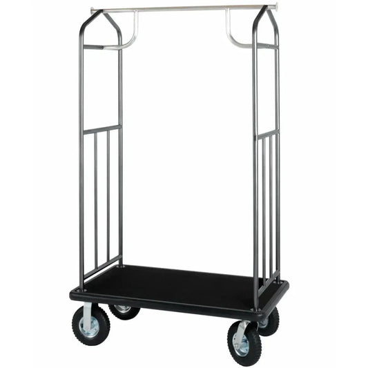 Hospitality 1 Source XDBCPC01-6 Transporter Bellman's Cart — Hammertone; 6" pneumatic wheels - XDBCPC01-6