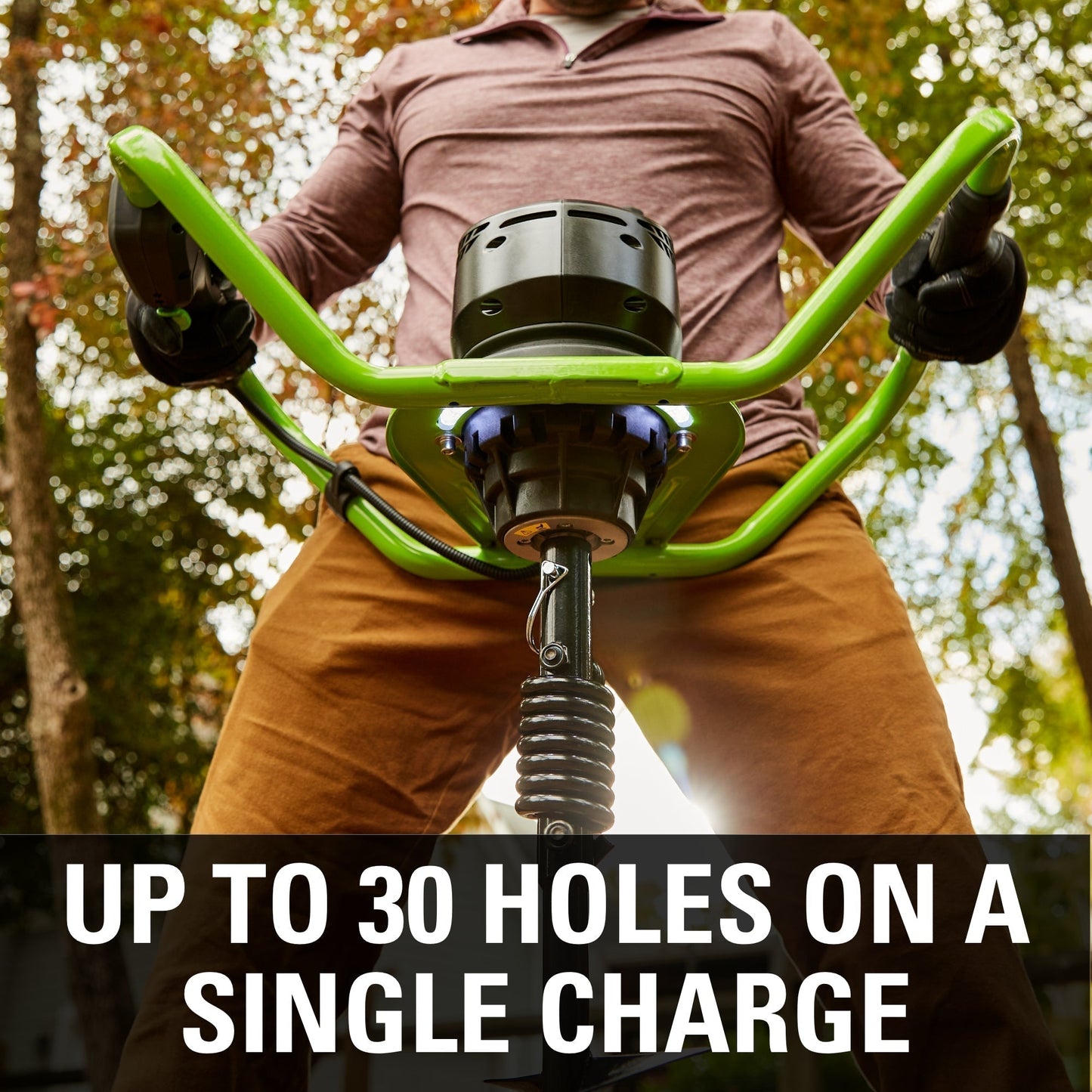 Greenworks 80V Cordless Battery Brushless Earth Auger / Post Hole Digger w/ 4Ah Battery & Charger - 3705002CO