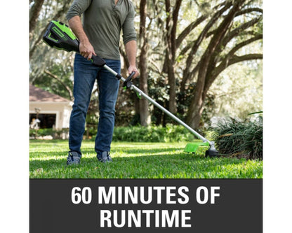 Greenworks 60V 16" Cordless Battery String Trimmer (Attachment Capable) & 8" Edger Attachment Combo Kit w/ 4.0 Ah Battery & Charger - 2135002-VK