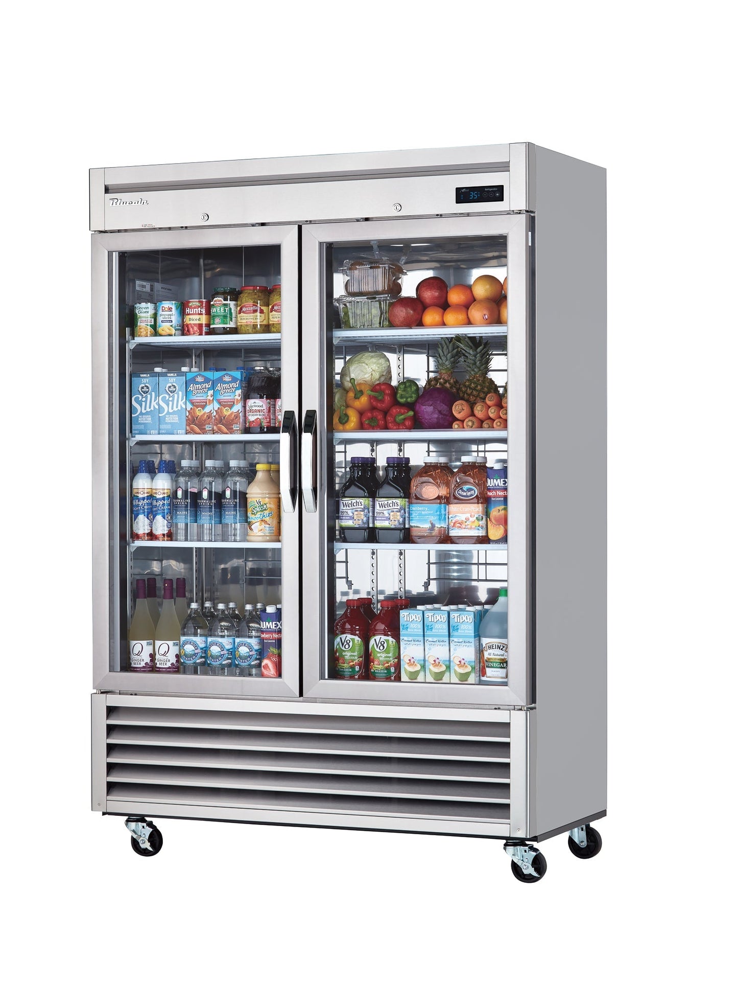 Blue Air  | 54" Wide 2 Glass Door Bottom Mount Reach-In Refrigerator - BSR49G-HC