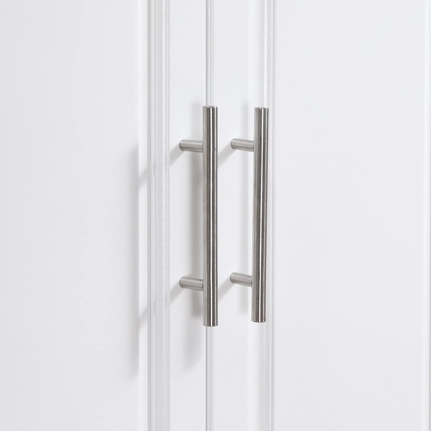 HomCom Rolling Kitchen Island with Storage, Portable Kitchen Cart with Stainless Steel Top - B072NZ5T92