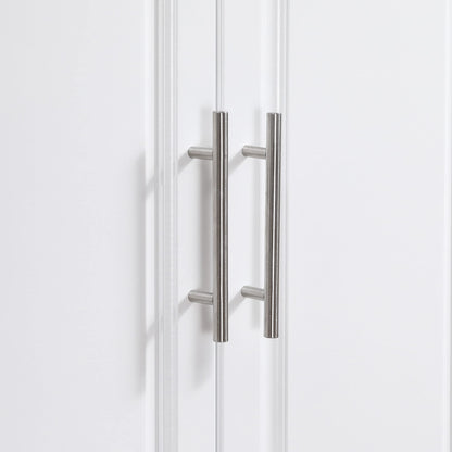 HomCom Rolling Kitchen Island with Storage, Portable Kitchen Cart with Stainless Steel Top - B072NZ5T92