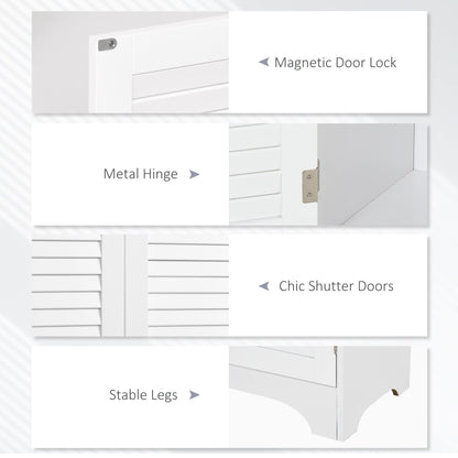 HomCom Tall Narrow Bathroom Storage Cabinet with Doors and Shelf Adjustability - B08BCH9T6H-1