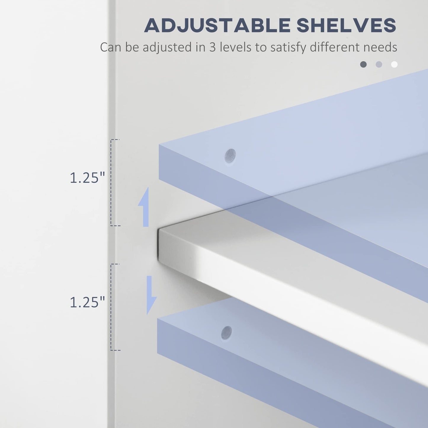 HomCom Tall Narrow Bathroom Storage Cabinet with Doors and Shelf Adjustability - B08BCH9T6H-1