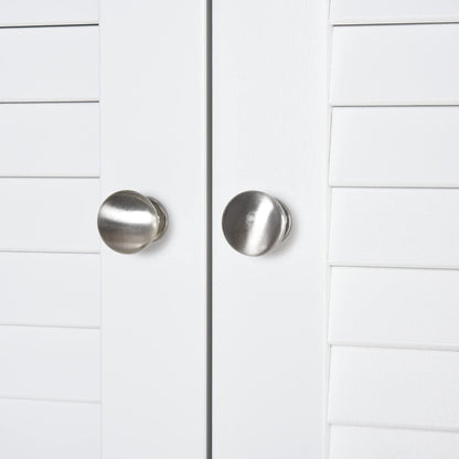 HomCom Tall Narrow Bathroom Storage Cabinet with Doors and Shelf Adjustability - B08BCH9T6H-1