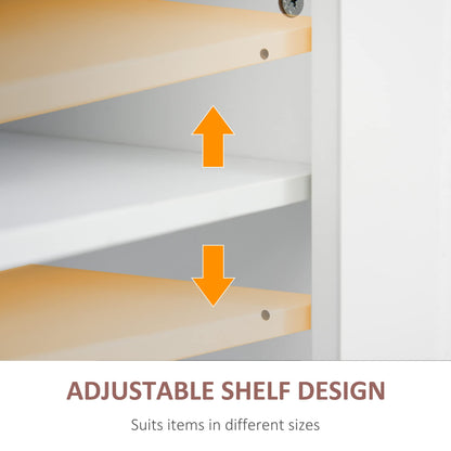 HomCom Kitchen Island on Wheels, Rolling Cart with Rubberwood Top - B08L44DQF8