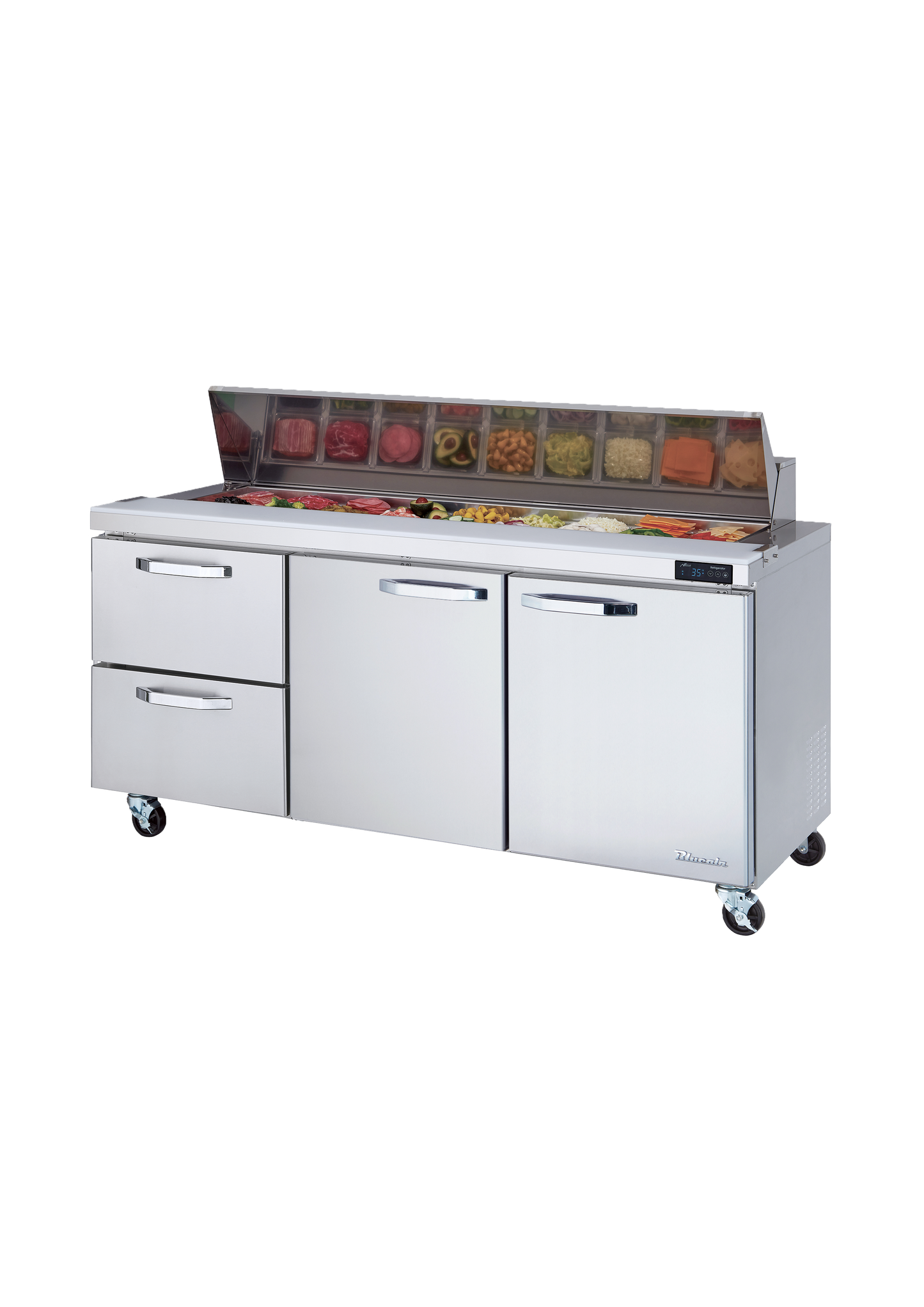 Blue Air  72" Wide 2 Drawer Sandwich Prep Table - BLPT72-D2M-HC