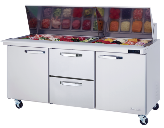 Blue Air  72" Wide 2 Drawer Mega Top Sandwich Prep Table - BLMT72-D2M-HC
