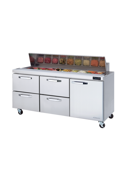 Blue Air 72" Wide 4 Drawer Sandwich Prep Table - BLPT72-D4LM-HC