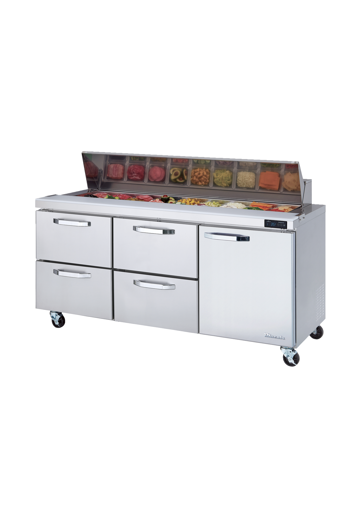 Blue Air 72" Wide 4 Drawer Sandwich Prep Table - BLPT72-D4LM-HC