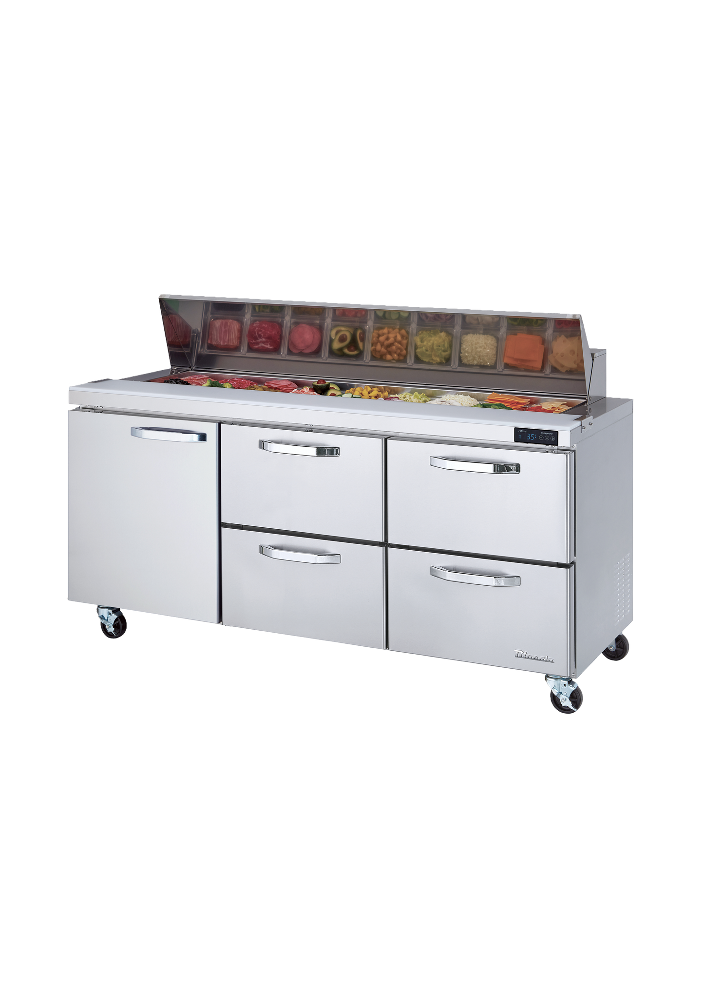 Blue Air 72" Wide 4 Drawer Sandwich Prep Table - BLPT72-D4LM-HC