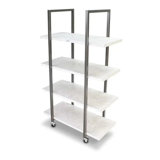 Forbes Industries 6500 24" Quad Series Rolling Display (Essentials) - Steel Tube Frames, Laminated Shelves - 6500