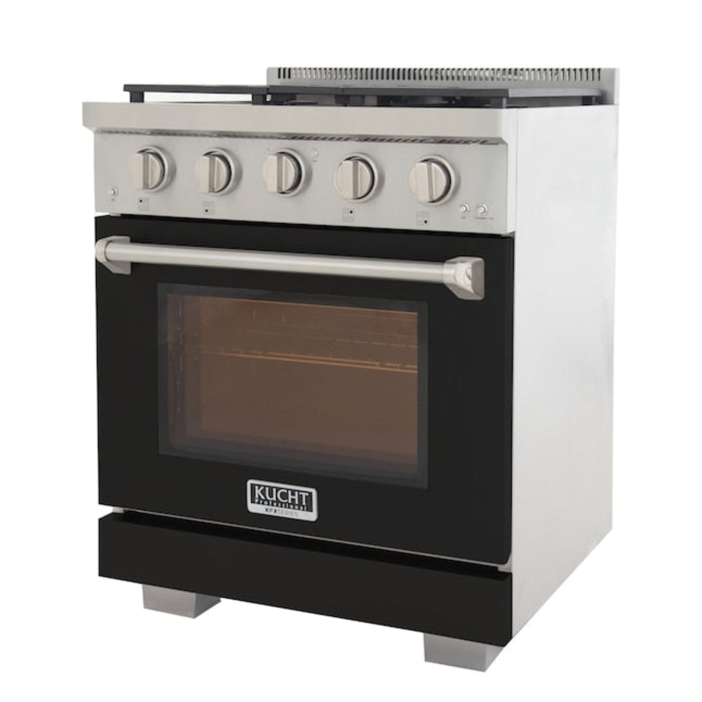 Kucht Professional 30" 4.2 cu. ft. Natural Gas Range in Black with True Simmer Burners, KFX3000X-BK - KFX3000X-BK