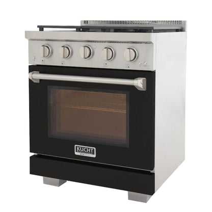 Kucht Professional 30" 4.2 cu. ft. Natural Gas Range in Black with True Simmer Burners, KFX3000X-BK - KFX3000X-BK