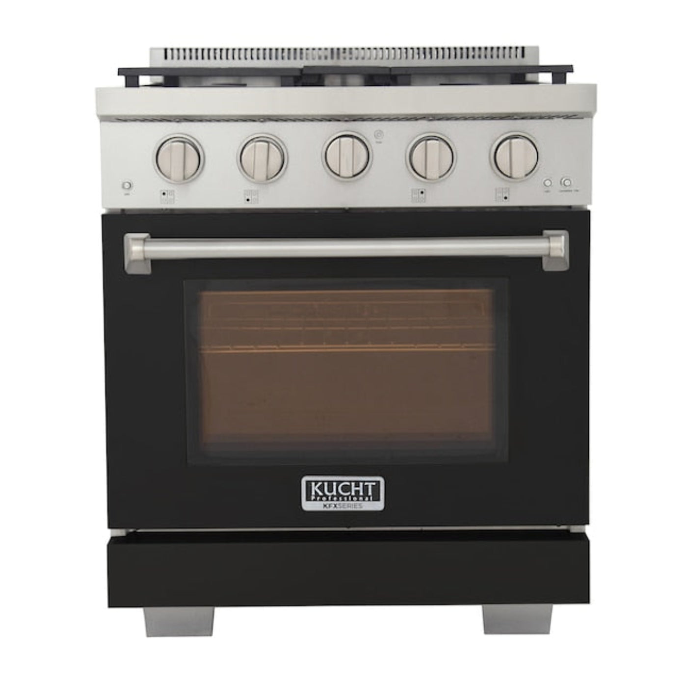 Kucht Professional 30" 4.2 cu. ft. Natural Gas Range in Black with True Simmer Burners, KFX3000X-BK - KFX3000X-BK
