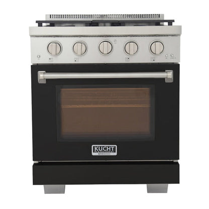 Kucht Professional 30" 4.2 cu. ft. Natural Gas Range in Black with True Simmer Burners, KFX3000X-BK - KFX3000X-BK