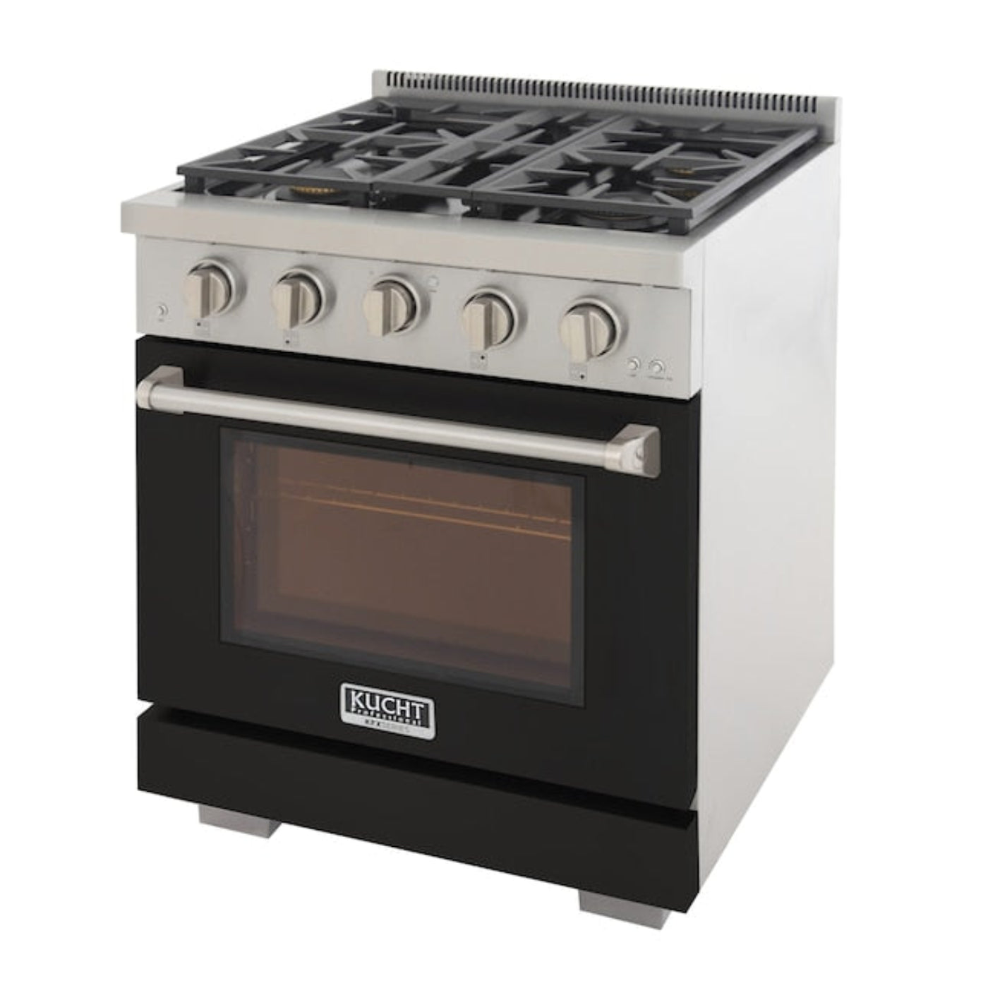 Kucht Professional 30" 4.2 cu. ft. Natural Gas Range in Black with True Simmer Burners, KFX3000X-BK - KFX3000X-BK