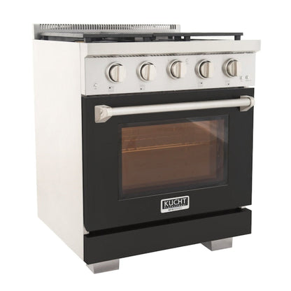 Kucht Professional 30" 4.2 cu. ft. Natural Gas Range in Black with True Simmer Burners, KFX3000X-BK - KFX3000X-BK