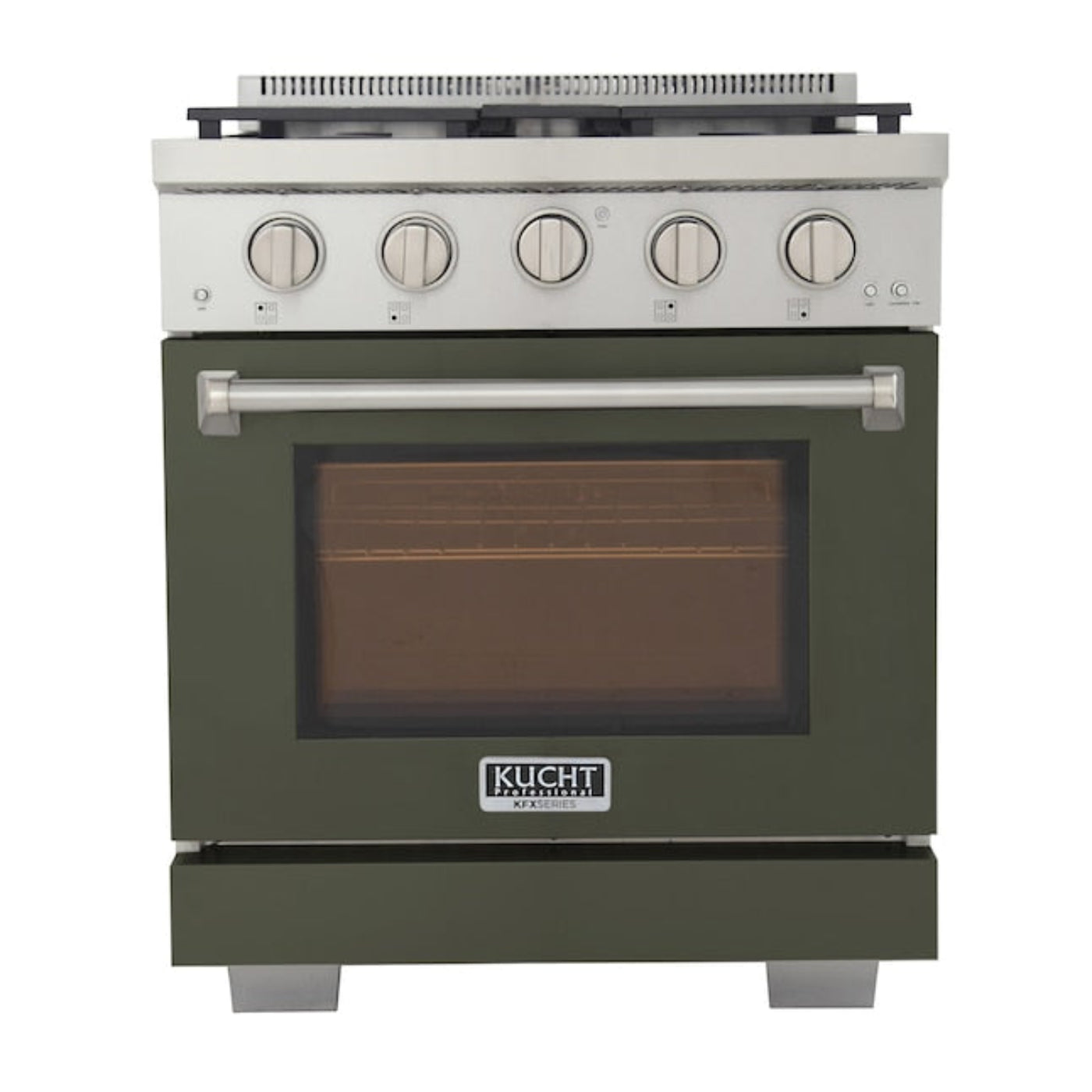 Kucht Professional 30" 4.2 cu. ft. Natural Gas Range in Olive Green with Silver Accents -  KFX300-G