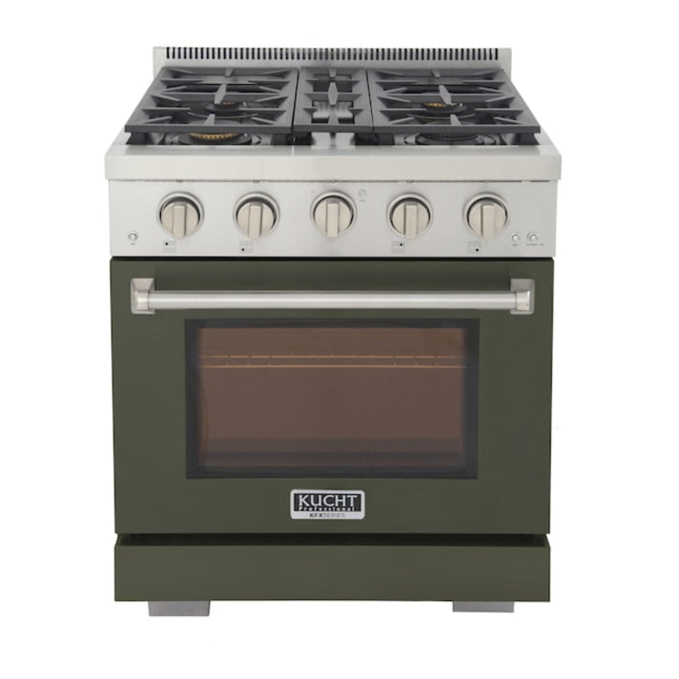 Kucht Professional 30" 4.2 cu. ft. Propane Gas Range in Olive Green with Silver Accents -  KFX300/LP-G