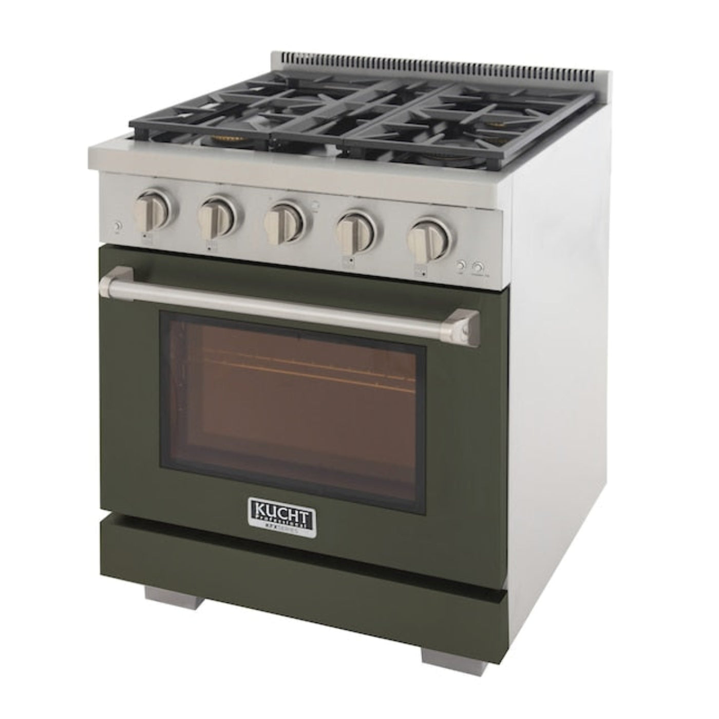 Kucht Professional 30" 4.2 cu. ft. Propane Gas Range in Olive Green with True Simmer Burners, KFX3000X/LP-G - KFX3000X/LP-G