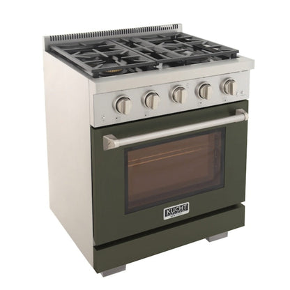 Kucht Professional 30" 4.2 cu. ft. Propane Gas Range in Olive Green with True Simmer Burners, KFX3000X/LP-G - KFX3000X/LP-G