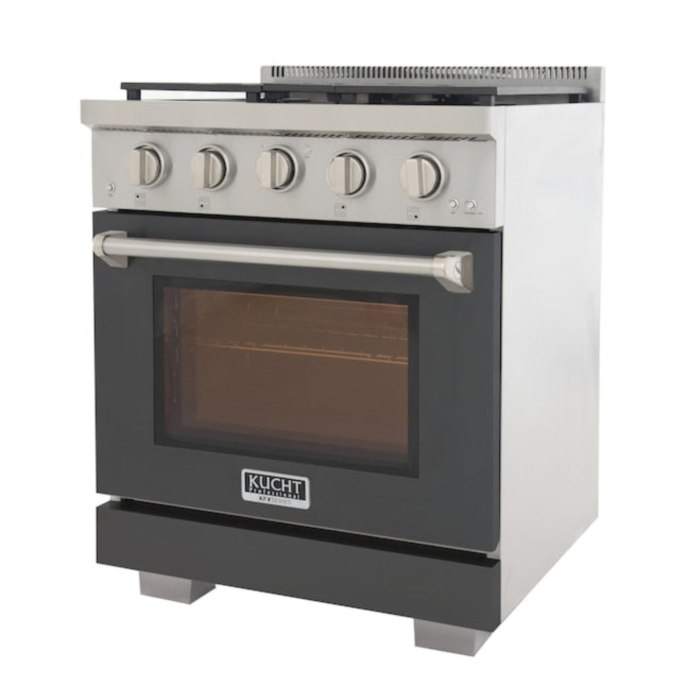 Kucht Professional 30" 4.2 cu. ft. Propane Gas Range in Cement Gray with True Simmer Burners, KFX3000X/LP-GY - KFX3000X/LP-GY