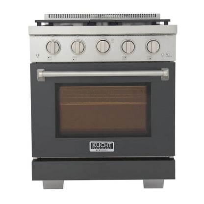 Kucht Professional 30" 4.2 cu. ft. Natural Gas Range in Cement Gray with True Simmer Burners, KFX3000X-GY - KFX3000X-GY