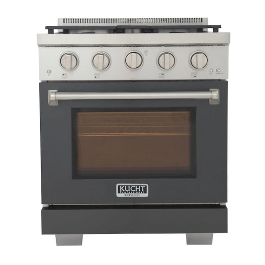 Kucht Professional 30" 4.2 cu. ft. Natural Gas Range in Cement Gray with True Simmer Burners, KFX3000X-GY - KFX3000X-GY