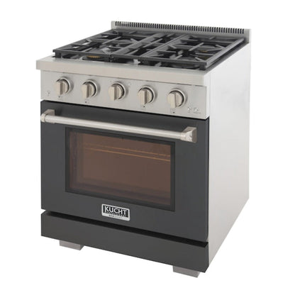 Kucht Professional 30" 4.2 cu. ft. Natural Gas Range in Cement Gray with True Simmer Burners, KFX3000X-GY - KFX3000X-GY