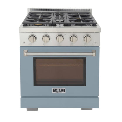 Kucht Professional 30" 4.2 cu. ft. Propane Gas Range in Light Blue with True Simmer Burners, KFX3000X/LP-LB - KFX3000X/LP-LB