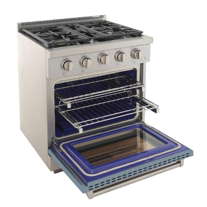 Kucht Professional 30" 4.2 cu. ft. Propane Gas Range in Light Blue with True Simmer Burners, KFX3000X/LP-LB - KFX3000X/LP-LB