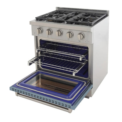Kucht Professional 30" 4.2 cu. ft. Propane Gas Range in Light Blue with True Simmer Burners, KFX3000X/LP-LB - KFX3000X/LP-LB