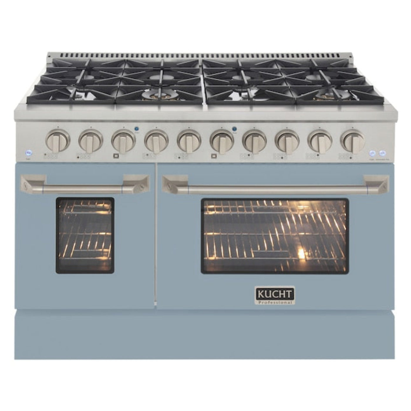 Kucht 48" Pro-Style Propane Gas Dual Fuel Range with 4 Burners in Light Blue, KDF482/LP-LB - KDF482/LP-LB