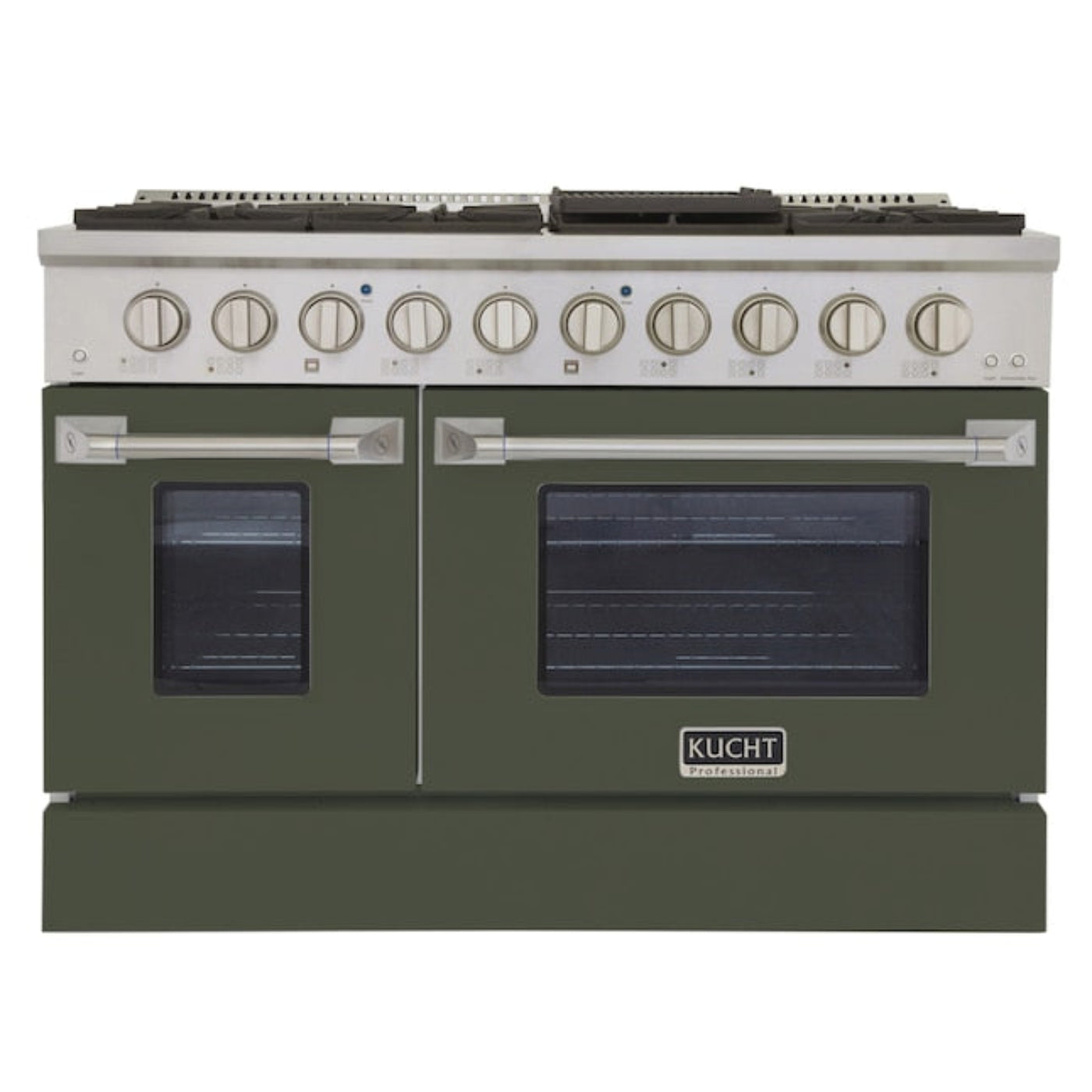 Kucht 48" Pro-Style Propane Gas Dual Fuel Range with 4 Burners in Olive Green, KDF482/LP-OG - KDF482/LP-OG
